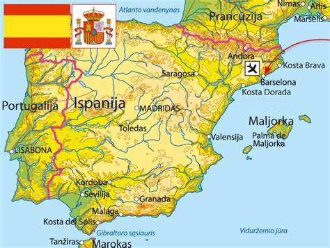 žemėlapis su Ispanijos, Valensijos regiono lokacija