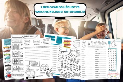 Šeima, keliaujanti automobiliu su vaikais