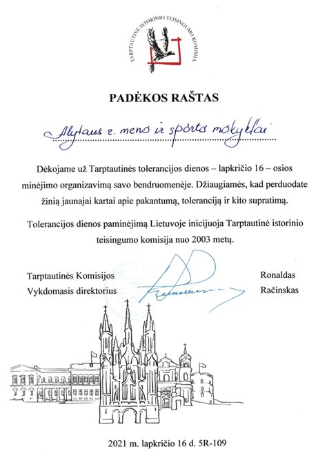 padėkos raštas mokytojui