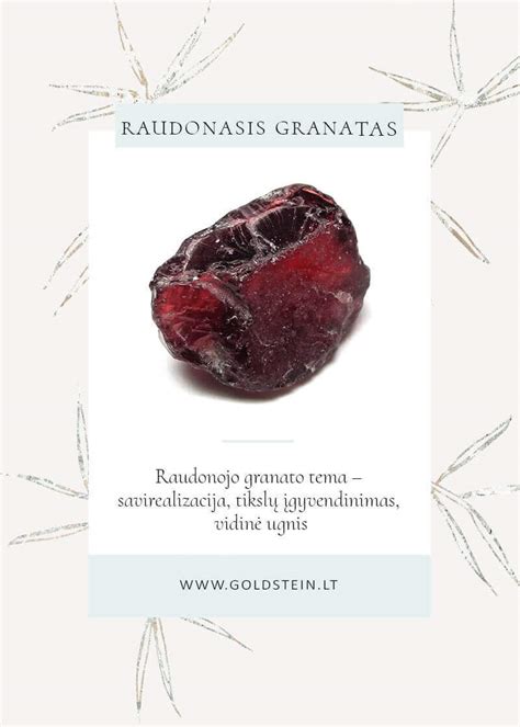 Raudono granato akmuo