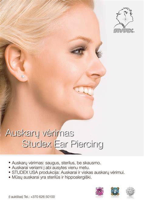 Infografika apie auskarų priežiūrą po vėrimo