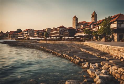 Nesebaro senamiestis su bažnyčiomis ir jūros vaizdu