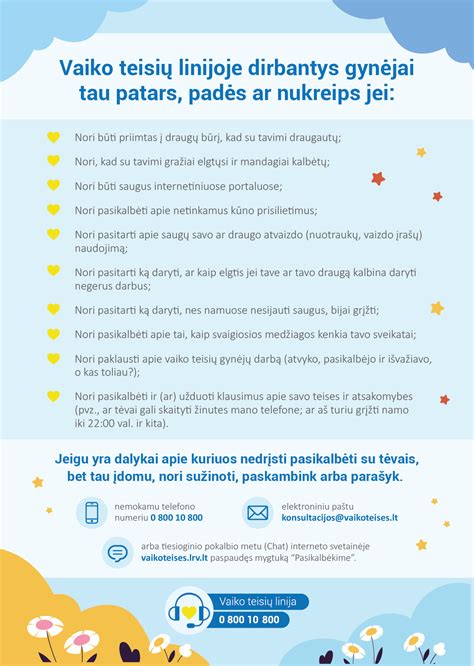 Vaiko teisių linijos telefono numeris