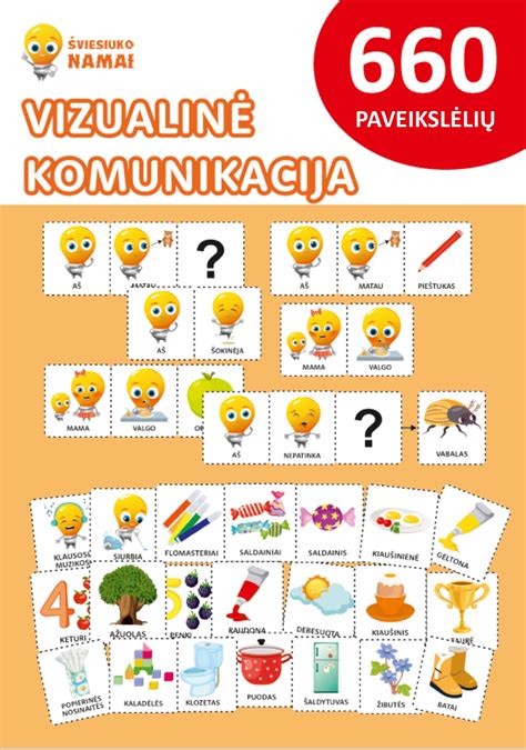 Komunikacinių paveikslėlių rinkinio pavyzdžiai