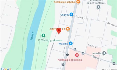 Žemėlapis su Antakalnio poliklinikos lokacija