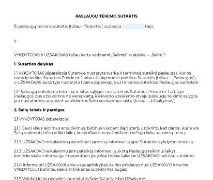 Sutartis tarp banko ir kliento