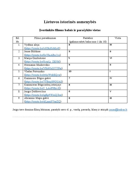 Vertinimo lentelė darželio vaikams