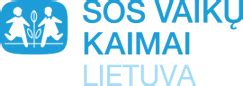 SOS vaikų kaimas Lietuva logotipas ir veiklos nuotraukos