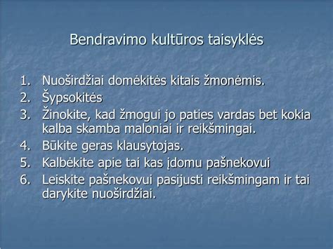 šeimos bendravimo taisyklės