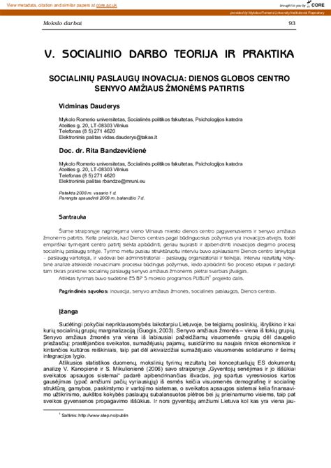 Įvairių socialinių paslaugų senyvo amžiaus žmonėms tipai