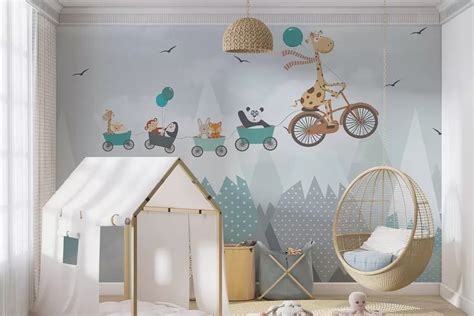 Vaikų kambario sienų dažymas gamtos tema