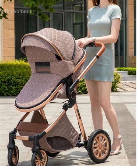 kūdikio vežimėlis su apsauginiu tinkleliu