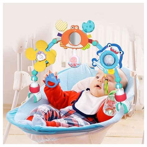 Interaktyvus žaislų lankas ant kūdikio supynių