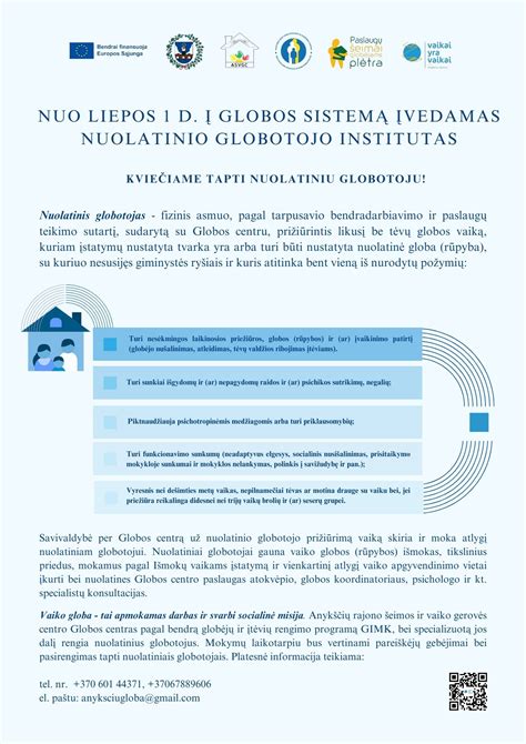Infografika: Reikalavimai budinčiam ir nuolatiniam globotojui