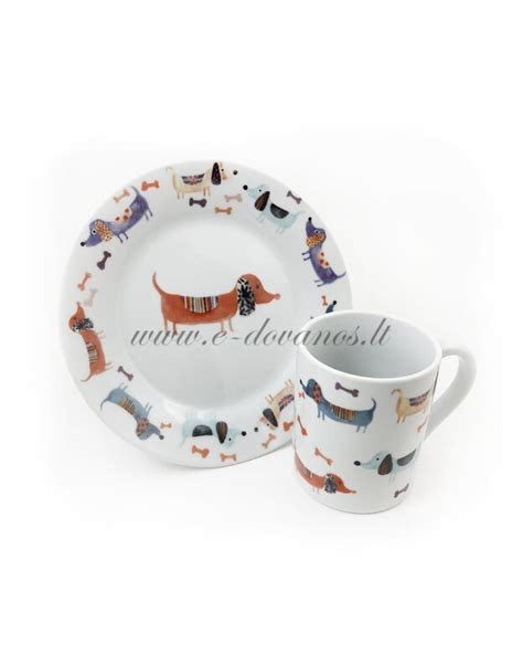 Vaikiškų indų rinkinys su gyvūnėlių motyvais