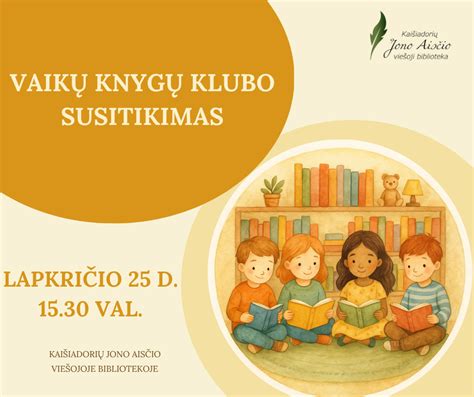 vaikų knygų klubo susitikimas