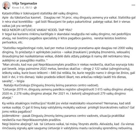 vaikų dingimo statistika