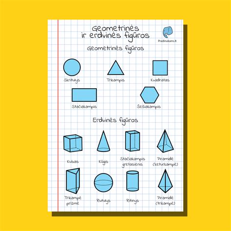 Magnetinės geometrinės figūros su lietuviškais pavadinimais