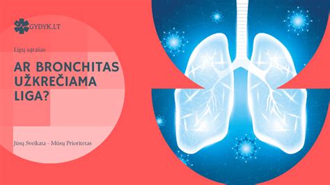infografika apie bronchito priežastis ir simptomus