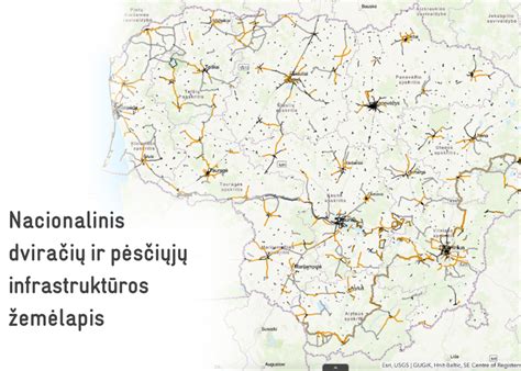 dviračių takų žemėlapis