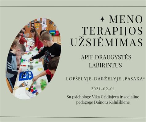 meno terapijos užsiėmimas vaikams