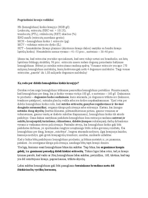 Pagrindiniai kraujo rodikliai nėštumo metu