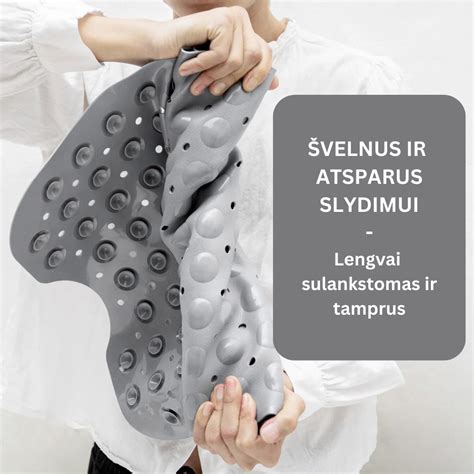 schematinis vaizdas, kaip veikia neslystantis vonios kilimėlis