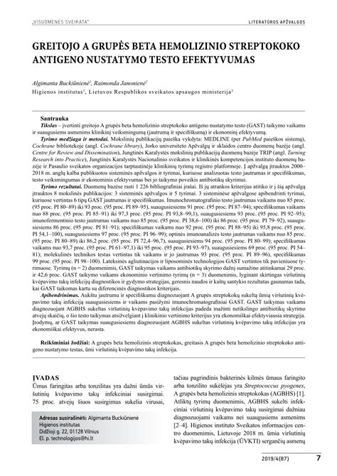 Greitojo streptokoko testo atlikimas