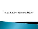Vaikų mitybos rekomendacijos
