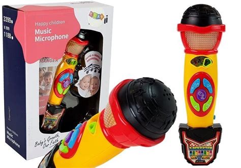 vaikiškas karaoke mikrofonas su šviesos efektais