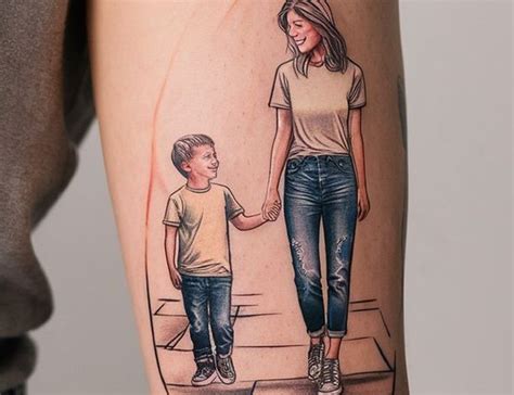 vaiko portreto tatuiruotė