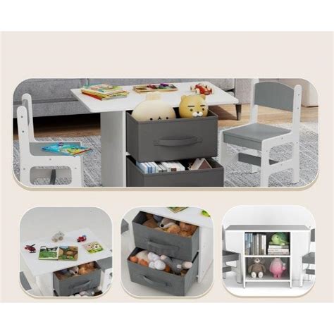 vaikiškas staliukas su kėdutėmis ir daiktadėže