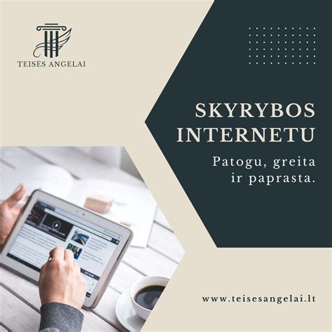 Schema, kaip atliekamos skyrybos internetu