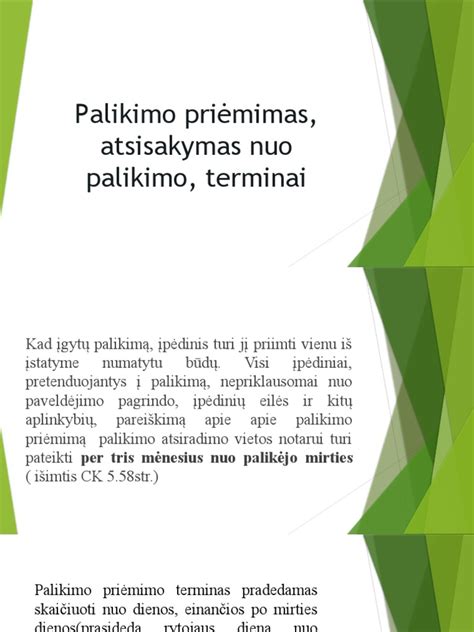 nepilnamečio vaiko palikimo priėmimas