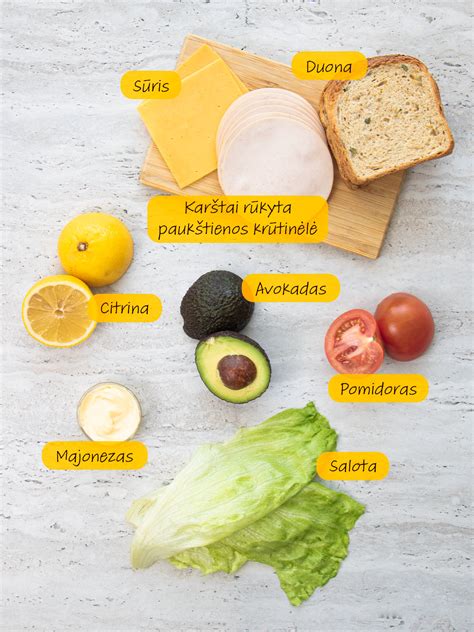 Ingredientai kiausiniams su avokadu