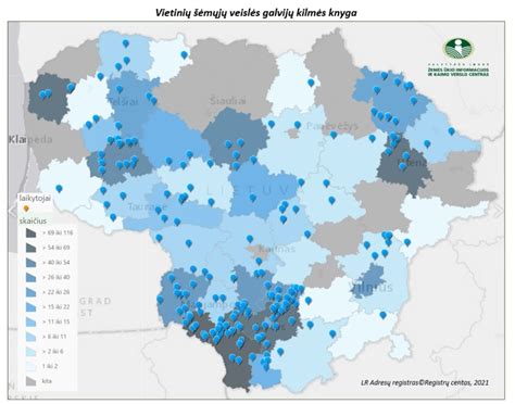 Žemėlapis su pažymėtomis gyvūnų globos įstaigomis Lietuvoje