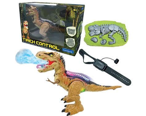 dinozauras su žemėlapiu ir žaislais