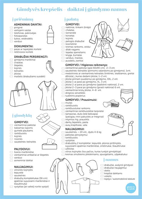 Dalykai, kuriuos reikia pasiimti į gimdymo namus