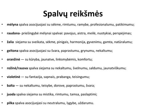 vaiko piešinių spalvų reikšmės