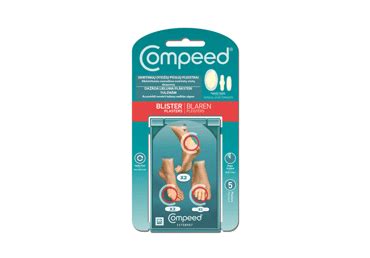 COMPEED® pleistrų nuo nuospaudų naudojimo schema