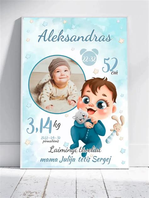 Asmeninis gimimo plakatas kaip prisiminimas