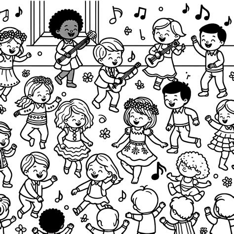 Vaikai linksmai šoka pagal muziką