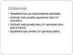 UV spindulių skirstymas ir poveikis