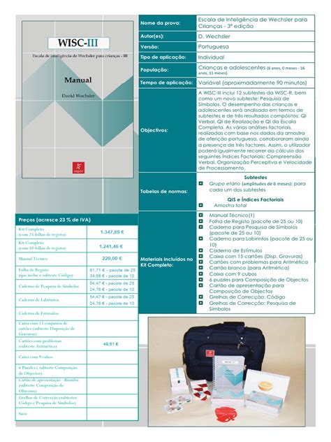 WISC-III testavimo schema