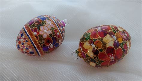 Rankų darbo stikliniai Velykiniai kiaušiniai