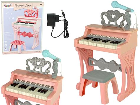 vaikiško pianino matmenys ir komplektacija
