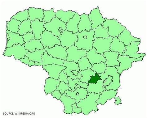 Žemėlapis su Elektrėnų ir aplinkinių miestų žymėjimu