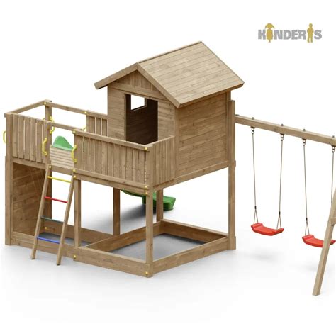 Medinė supynė su čiuožykla