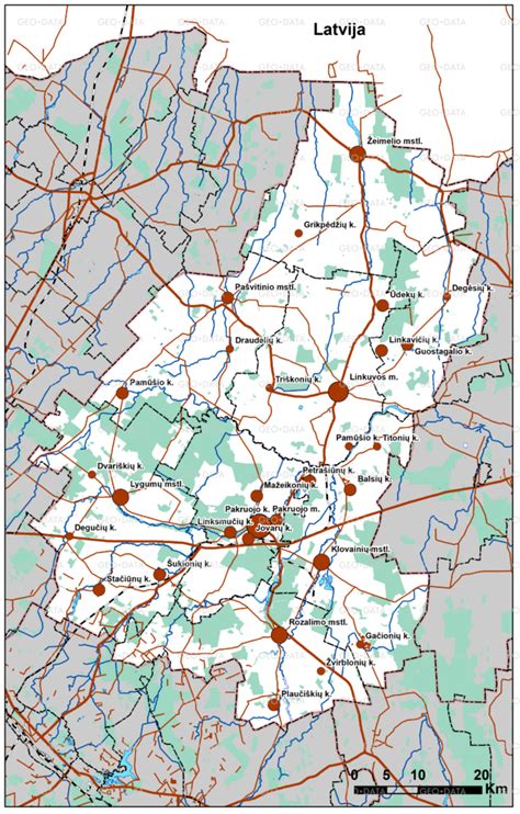 Žemėlapis, rodantis Pakruojo rajono savivaldybės vietą Lietuvoje