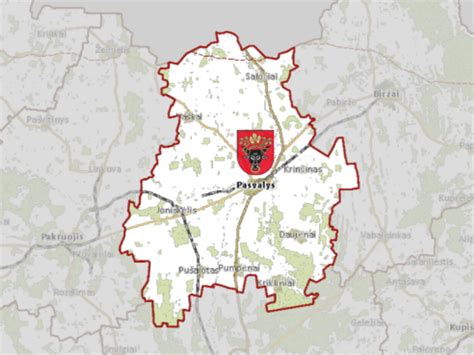 Pasvalio rajono žemėlapis su darželių lokacijomis